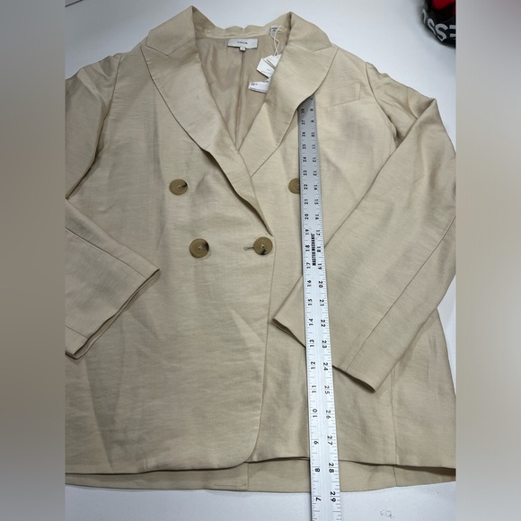 VINCE Drapey Double Breasted Blazer in Cream Size 8 New With Tags - Picture 7 of 16
